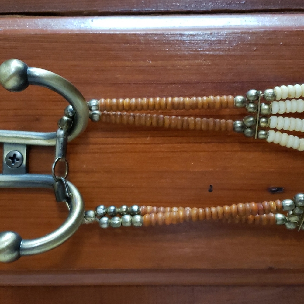 Brown Beaded Statement Necklace - image 4